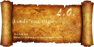 Lukácsy Olga névjegykártya